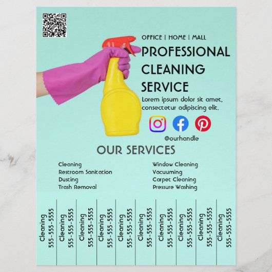 groen reinigen Foto-poster met afscheurfolie Flyer (Voorkant)