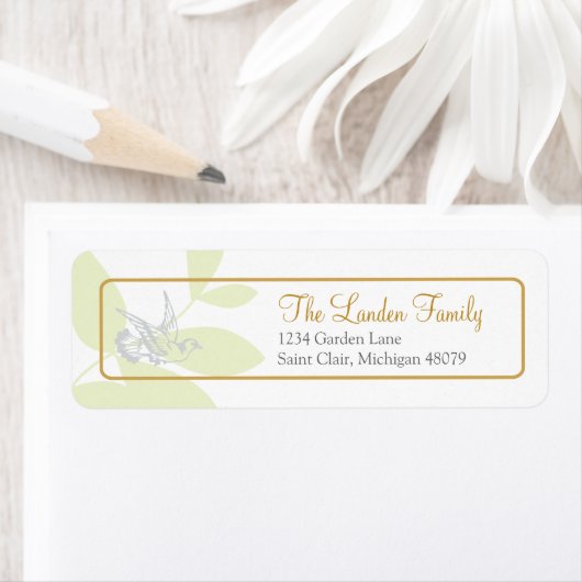 Groen religieus adreslabel etiket (Insitu)