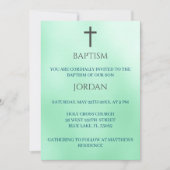 Groen religieus kruis Traditionele doop Kaart (Voorkant)