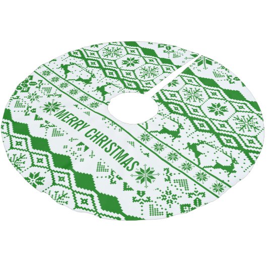 Groen rendier gebreid patroon kerstboom rok (Gekanteld)