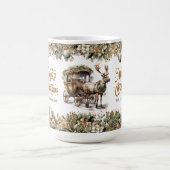 groen rendieren en kerstkoets koffiemok (Center)