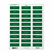 Groen retouradreslabel etiket (Full Sheet)