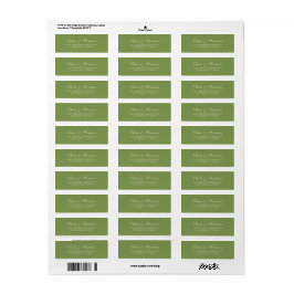 Groen Retouradreslabel voor Trouwkaart Etiket