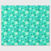 Groen Retro Bloem Power Wrapping Papier (Vlak)