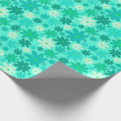 Groen Retro Bloem Power Wrapping Papier (Hoek)