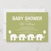 GROEN RETRO CIRCUS | BABY SHOWER INVITATIE KAART (Voorkant)