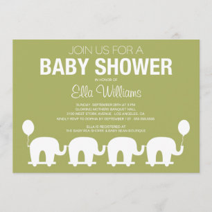 GROEN RETRO CIRCUS BABY SHOWER INVITATIE KAART