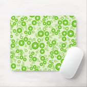 Groen Retro Cirkel Willekeurig Patroon Muismat (Met muis)