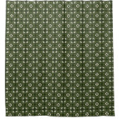 Groen Retro Geometrisch Patroon  Douchegordijn (Voorkant)