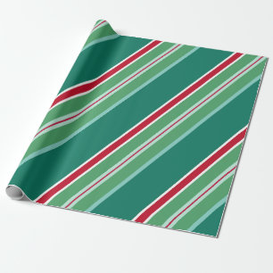 Groen Retro Snoep gestreepd kerstcadeaupapier Cadeaupapier