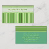 Groen Retro Stripes Patroon Visitekaartje (Voorkant / Achterkant)