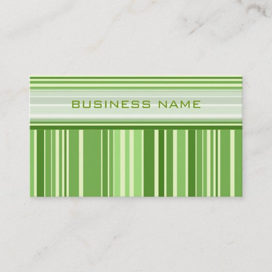 Groen Retro Stripes Patroon Visitekaartje (Voorkant)