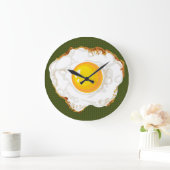 Groen Retro Style Gebakken Ei Voedsel Keuken Decor Grote Klok (Huis)