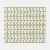 Groen Retro  Y2K Bladpatroon Fleece Deken (Voorkant (Horizontaal))