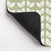 Groen Retro  Y2K Bladpatroon Muismat (Hoek)