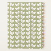 Groen Retro Y2K Bladpatroon Planner (Achterkant)