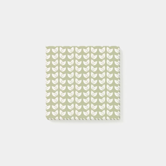 Groen Retro  Y2K Bladpatroon Post-it® Notes (Voorkant)