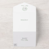 Groen reuzenmonogram in één uitnodiging (Buitenkant)