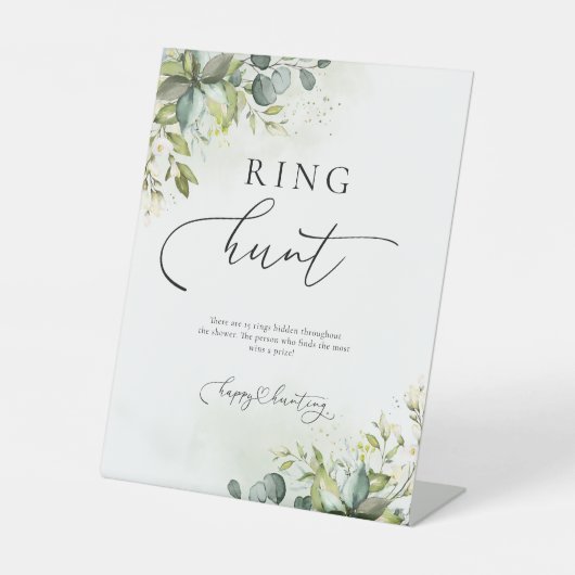 Groen Ring Hunt teken Reclamebord Met Voetstuk (Voorkant)