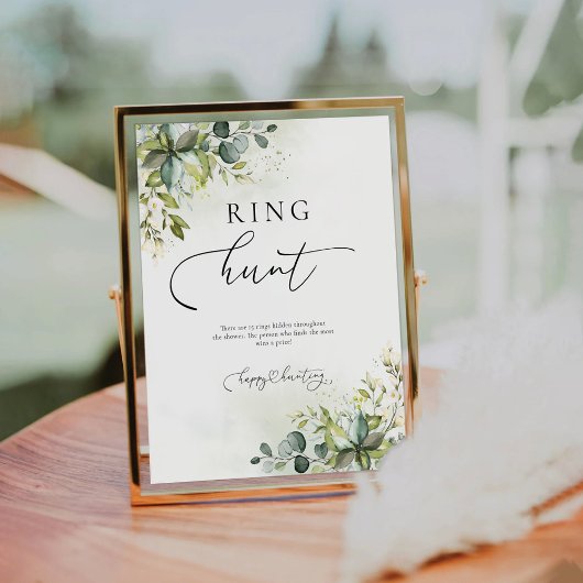 Groen Ring Hunt teken Reclamebord Met Voetstuk