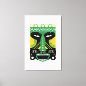 Groen ritueel masker canvas afdruk (Voorkant)