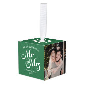 Groen ritueel script eerste kerstmis Mr & mrs kopp Decoratie (Voorkant hoekig)