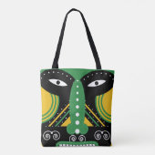 Groen ritueel tribaal tote bag (Achterkant)