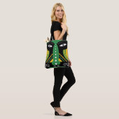 Groen ritueel tribaal tote bag (Op model)