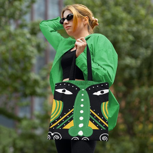 Groen ritueel tribaal tote bag