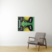 Groen ritueel tribaal wandkleed (In Situ (horizontaal))