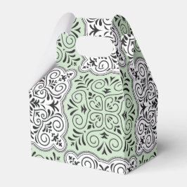 Groen Rococo Patroon Bloei Bedankdoosjes