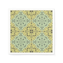 Groen Rococo Patroon Bloei