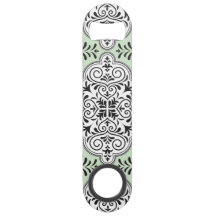 Groen Rococo Patroon Bloei