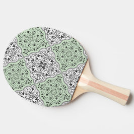 Groen Rococo Patroon Bloei Tafeltennisbatje