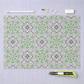 Groen Rococo Patroon Bloei Tissuepapier (Craft)