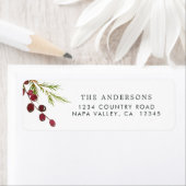 Groen Rode bessen Vakantie retour adres Etiket (Insitu)