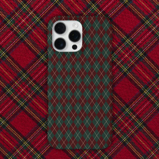 Groen & Rode Bourgondië Argyle Kerstvakantie iPhone 16 Pro Max Hoesje