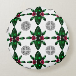 Groen & Rode Edelsteen Patroon Kussen