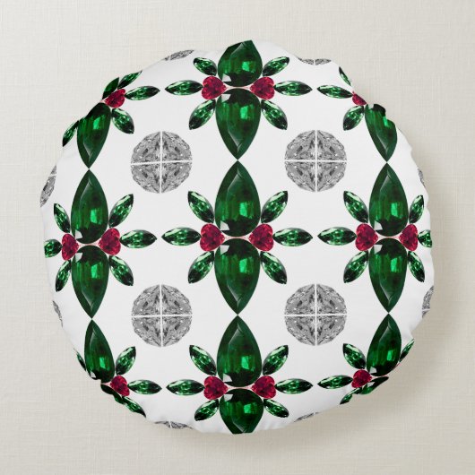 Groen & Rode Edelsteen Patroon Kussen (Achterkant)