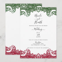 Groen & Rode Kant Elegant Fiesta Wit Trouwen     
