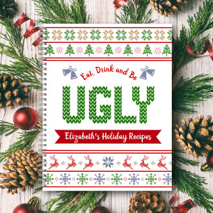 Groen Rode Lelijke Kersttrui Recept Kookboek Notitieboek