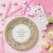 Groen Roestig Kraft Trouwen Papieren Bordje (Feest)