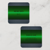Groen roestvrij staal Metalen blik Vierkante Visitekaartje (Voorkant / Achterkant)