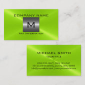 Groen roestvrij staal visitekaartje (Voorkant / Achterkant)