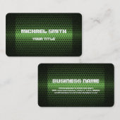Groen roestvrij stalen metalen gat visitekaartje (Voorkant / Achterkant)