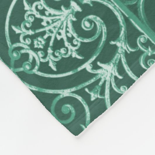 Groen rolpatroon fleece deken (Hoek)
