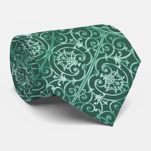 Groen rolpatroon stropdas (Opgerold)