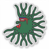 Groen rond drijvend ding sticker (Voorkant)