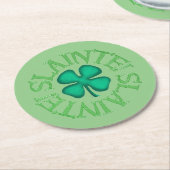 Groen rond papier, drankkusten ronde kartonnen onderzetter (Gebogen)