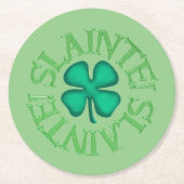 Groen rond papier, drankkusten ronde kartonnen onderzetter (Voorkant)